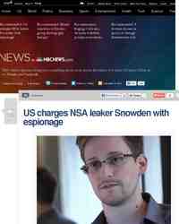 US charges NSA leaker Snowden with espionage - One News Page [